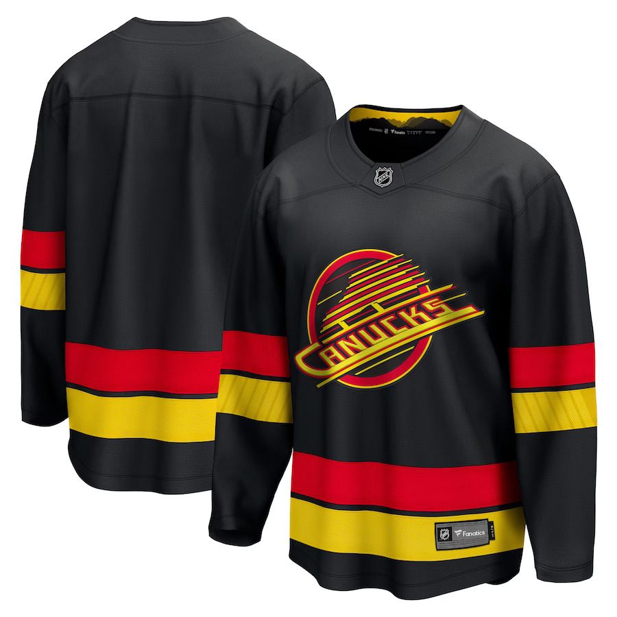 Men Vancouver Canucks Fanatics Branded Black Alternate 2022-23 Premier Breakaway NHL Jersey